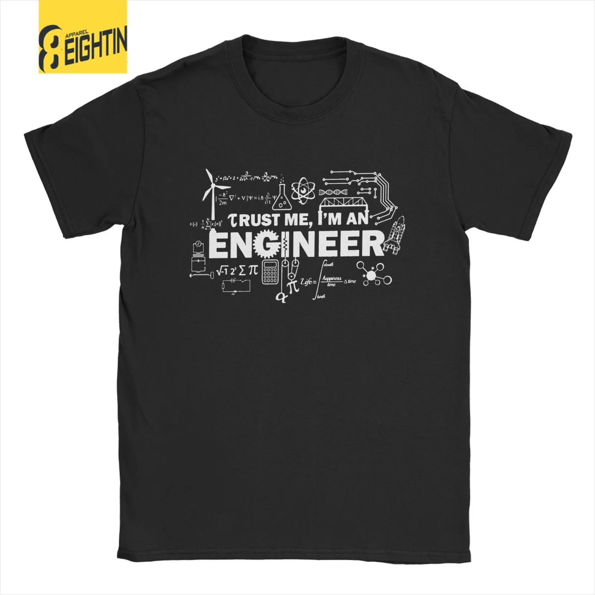 Trust Me I\'m AN Engineer T-Shirts Men Geek Nerd Science  Cotton Tee Shirt Round Collar Short Sleeve T Shirt Printed Clothing