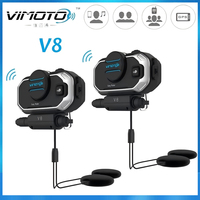 Vimoto V8 1/2PCS English Version  for Mobile Phone GPS 2 Way Radio Easy Rider Helmet BT Headset Motorcycle Stereo Headphones