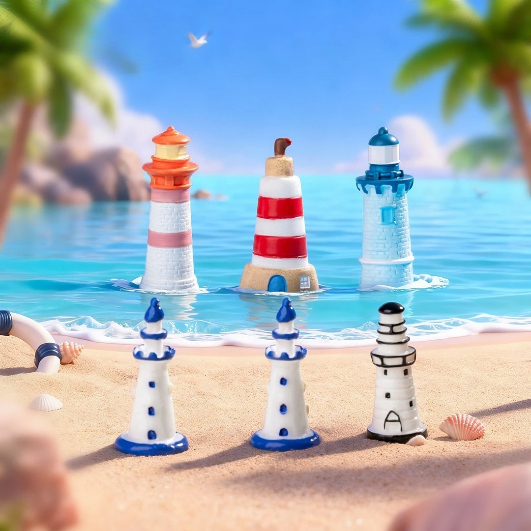 Mini Resin Lighthouse Ornament Aquarium Sand Table Micro Landscape Decor