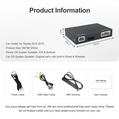 2025 Ny trådlös Carplay Android Auto för Toyota Yaris RAV4 Corolla Aygo Tacoma Camry C-HR Tundra Highlander 4Runner multimedia 10 best sales Toyota Aygo 2015 tillbehör - №1