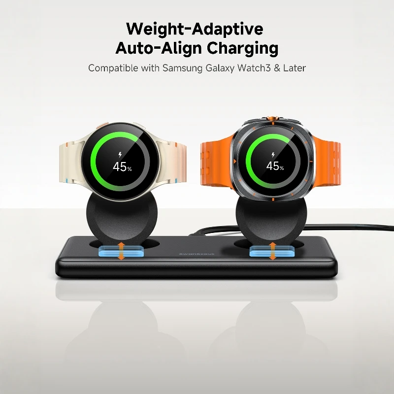 Dual watch draadloze oplader voor Samsung Galaxy Watch 8/7/6Ultra oplaadstation
