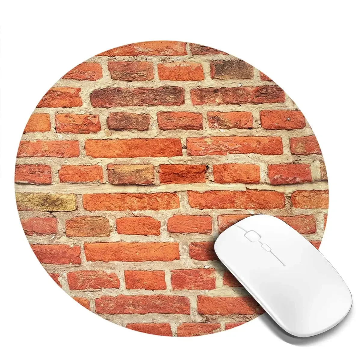 The Red Brick Wall Round Mouse Pad Computer Keyboard Mouse Mat Gamer PC Desk Mat Office Accessories Table Mats