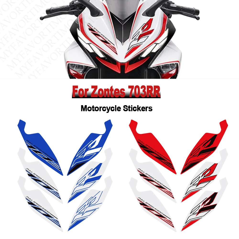 

For Zontes 703RR 703 RR 2025 2026 Motorcycle Front Windshield Headstock Fairing PVC stickers decalsNew decoration kit