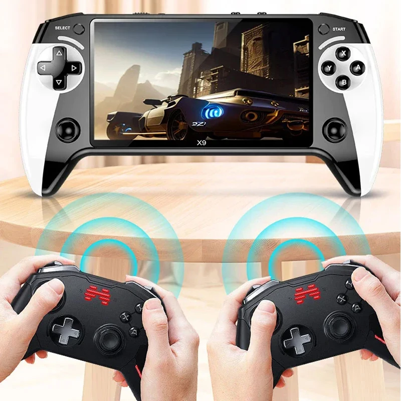 

NEW X9 Handheld Game Console 5.5Inch Screen TV Retro Video Game Player with 9 Classic Game Emulators 2000+ Games Support GBA GBC
