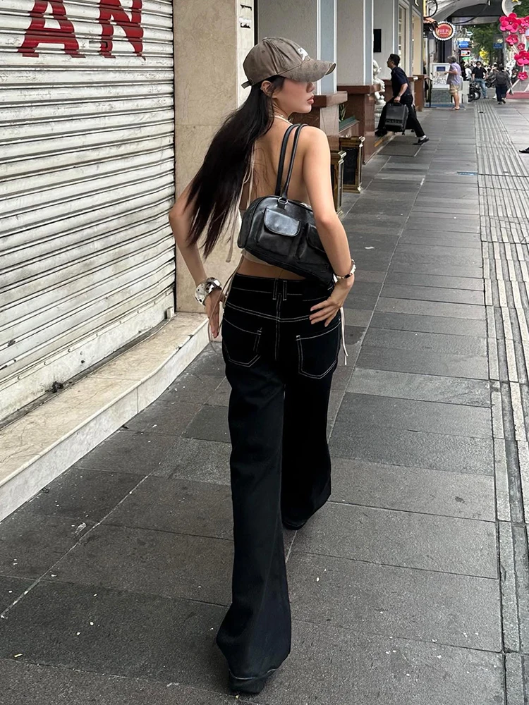 Nibber Halter Profondo scollo a V Top da donna Lace-Up senza maniche Backless Solid Street Sexy Midnight Skinny Summer Fashion Gilet versatile