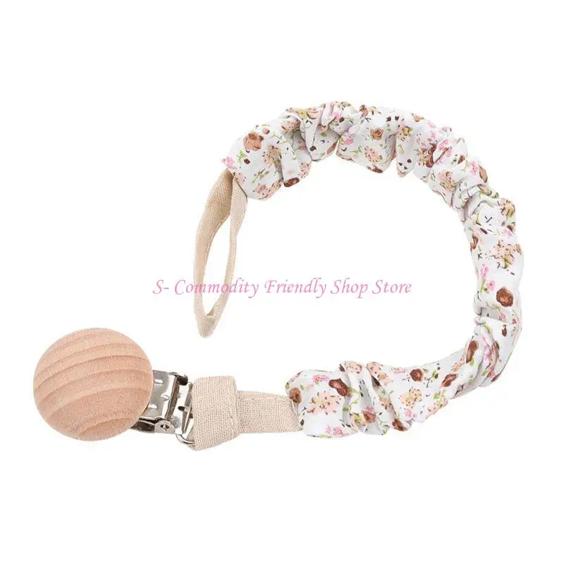 

85AE Cotton Pacifier Clips Holder Teething Grasping Suspender Clip DIY Pacifier Chain