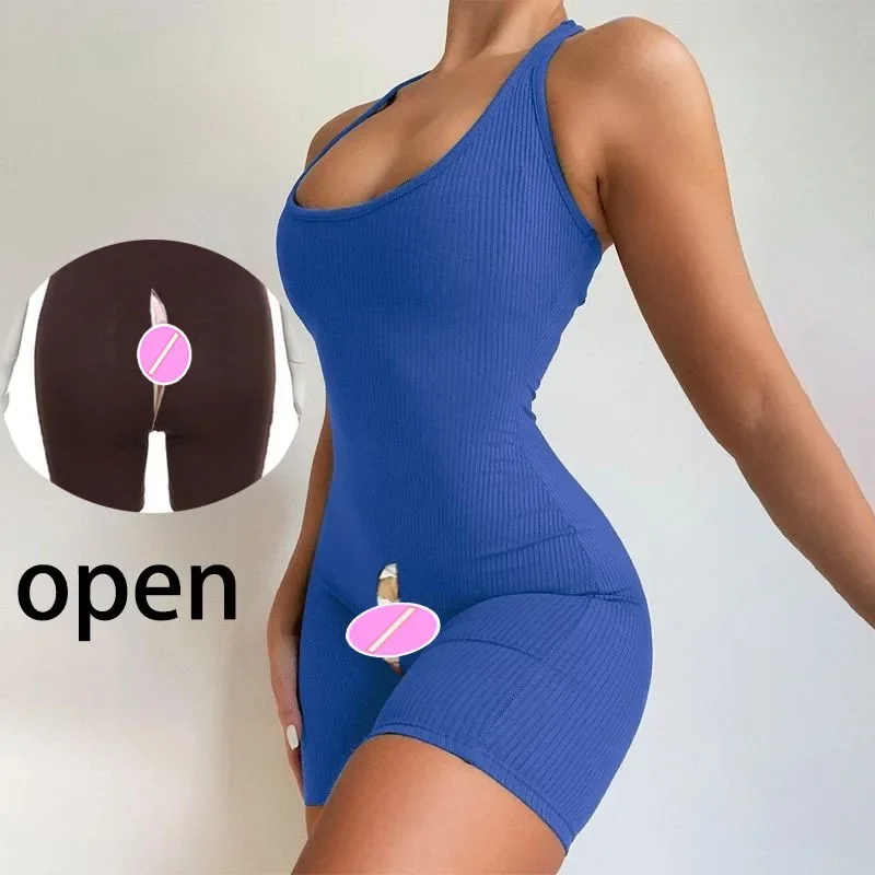 

Open Crotch Sex Peach Hip Push Up Leggings Sexy Halter One-Piece Y2k Shorts Sports Gym Lifting Scrunch Booty Women Yoga Jumpsuit