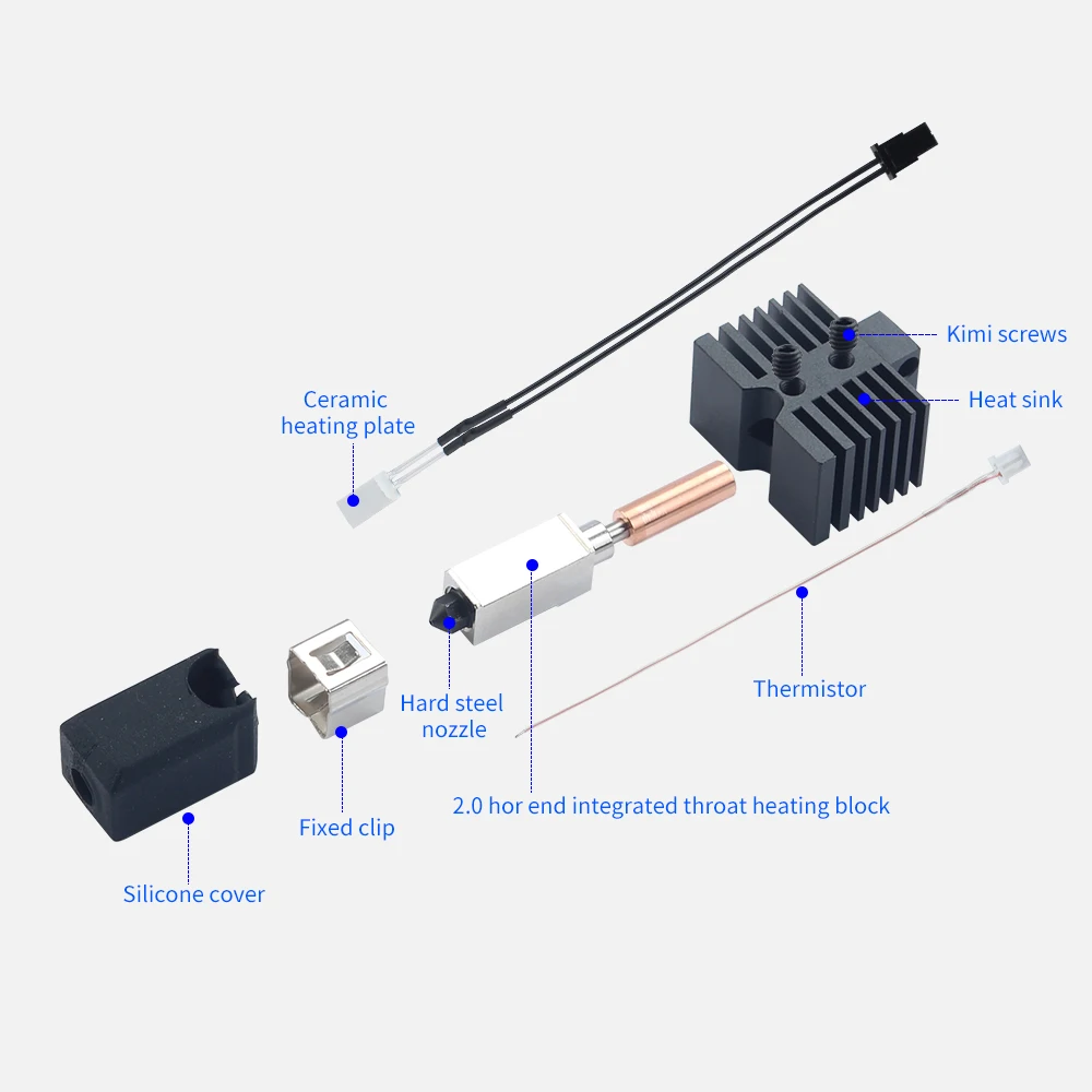 Para QiDi X plus 3 / X max 3 Kit Hotend mejorado Impresión resistente a altas temperaturas Soporte estable para impresión rápida