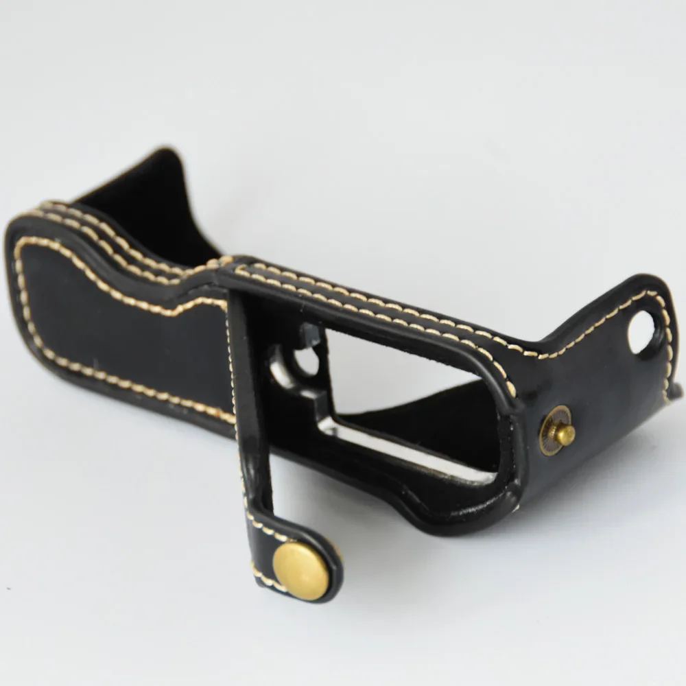 الرجعية بو الجلود حقيبة الكاميرا نصف حامي غطاء الجسم قاعدة قبضة لكانون G7X مارك 2 G7X II G7X2 البطارية المفتوحة