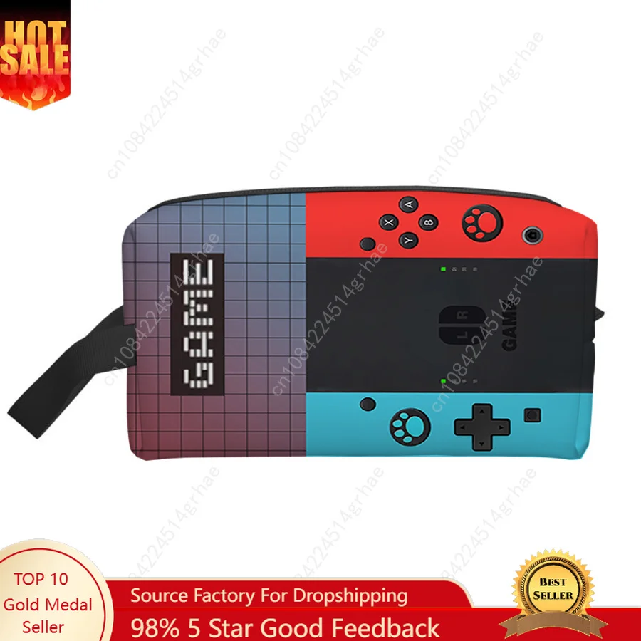 Simple Games Console Toiletries Storage Makeup Bag Portable Cosmetic Makeup Accessory Large Cosmetic Pouch Travel Bag