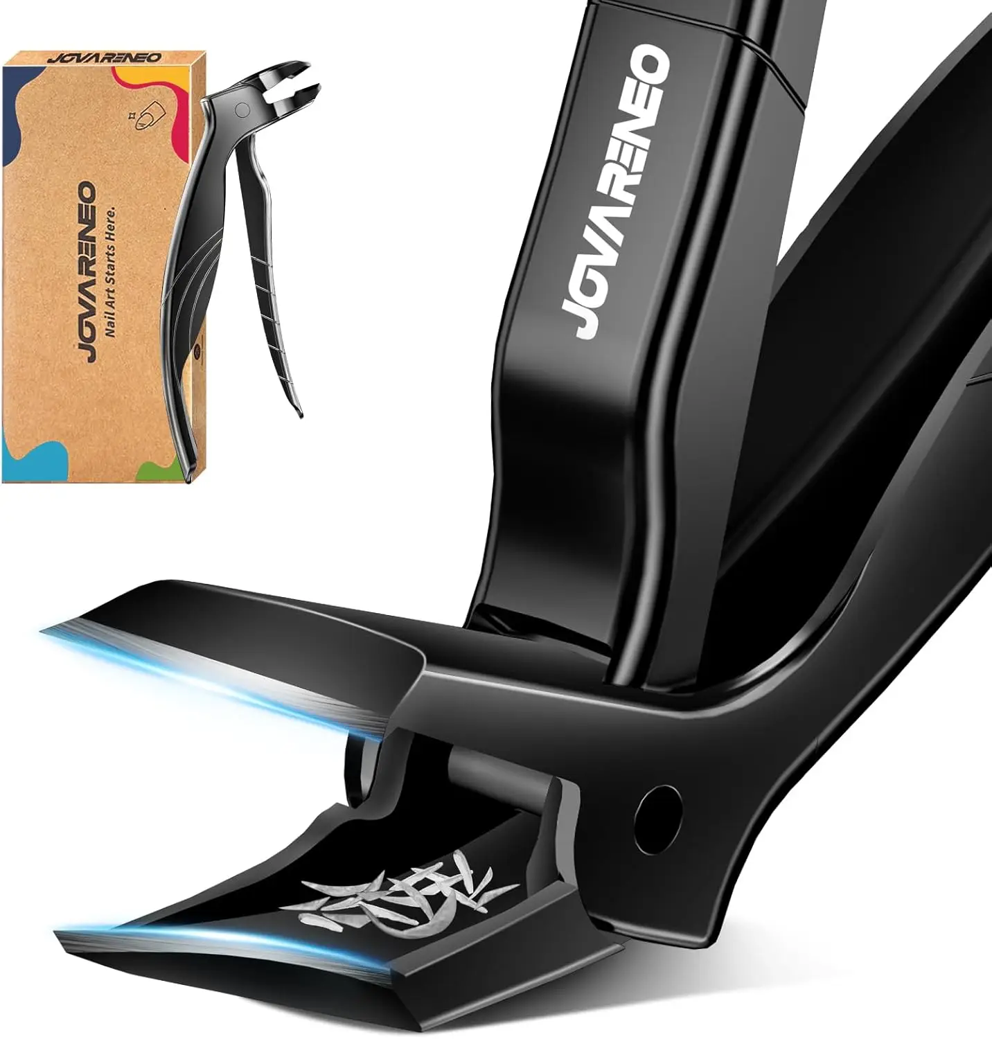 Ergonomic Toenail Clippers for Seniors, Wide Jaw for Thick Nails, Anti-Splash Curved Blade