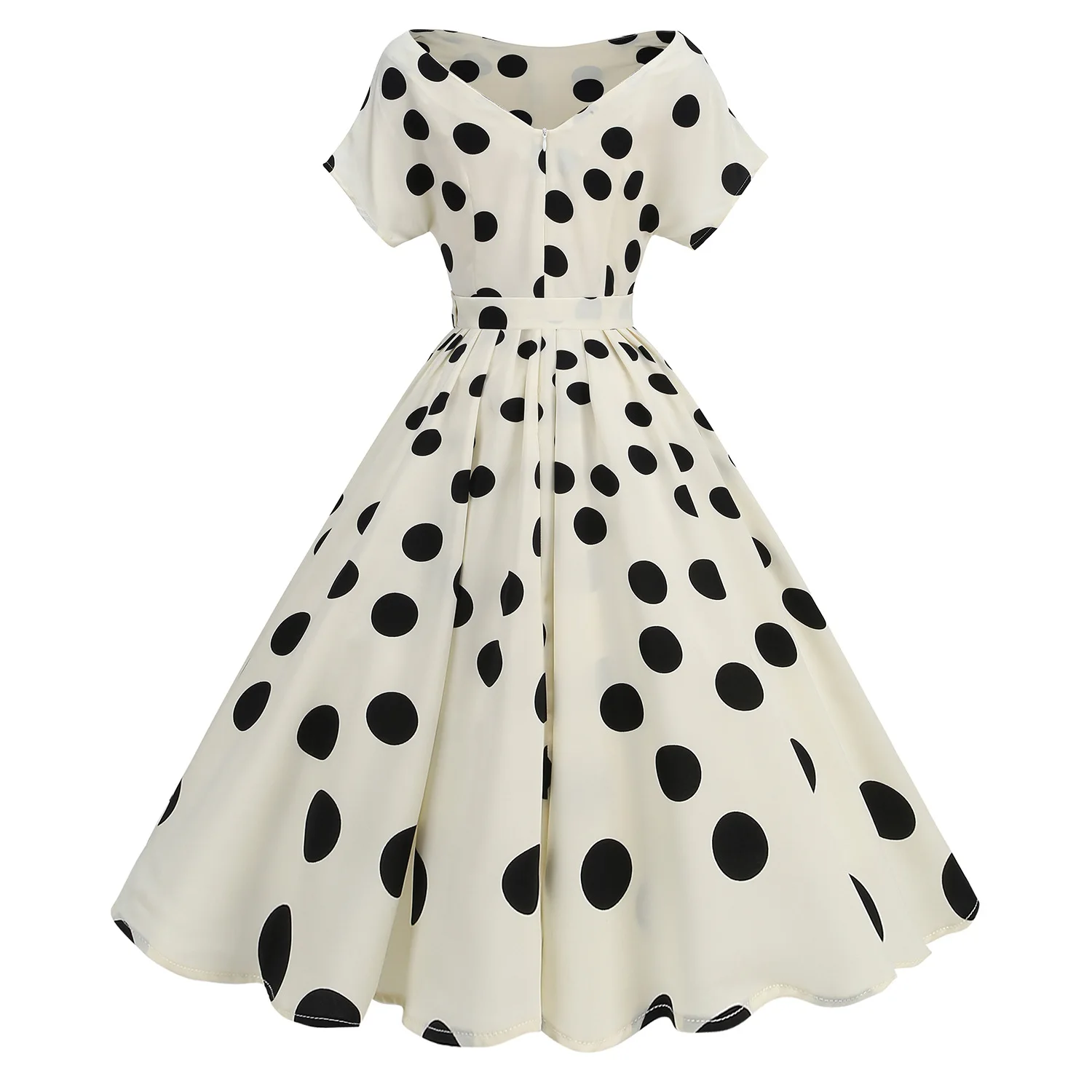 مزاجه الرجعية أزياء أنيقة موجة كبيرة فستان سوينغ كبير #6