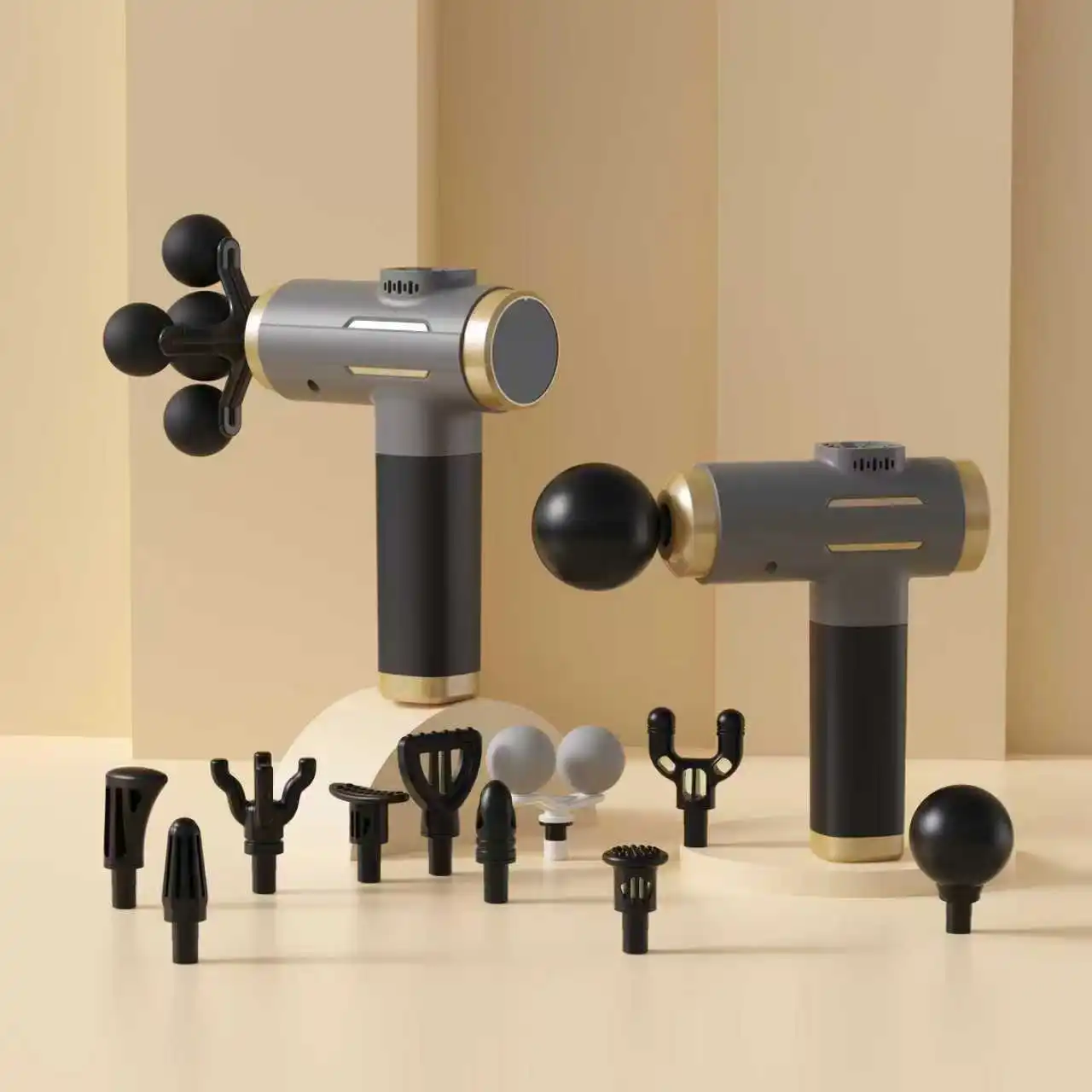 11-in-1電動マッサージガン-99段階強力筋膜ガン-高周波振動ボディマッサージガン-腕脚筋肉マッサージ器