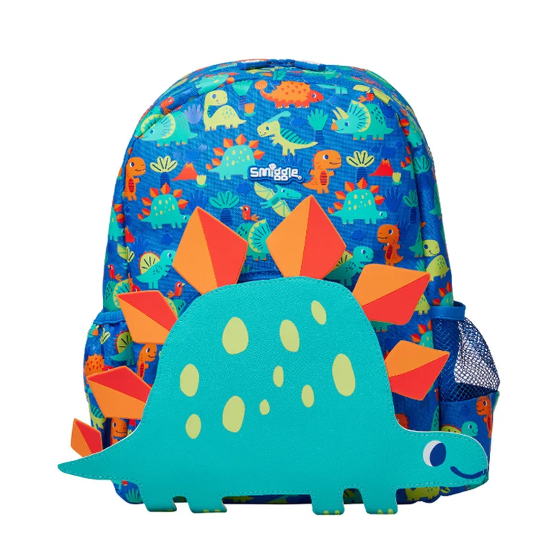 Genuine Australian Smiggle Blue Dinosaur Backpack Medium Hat Backpack Children\'S Backpack Suitcase Juice Cup Straw Cup