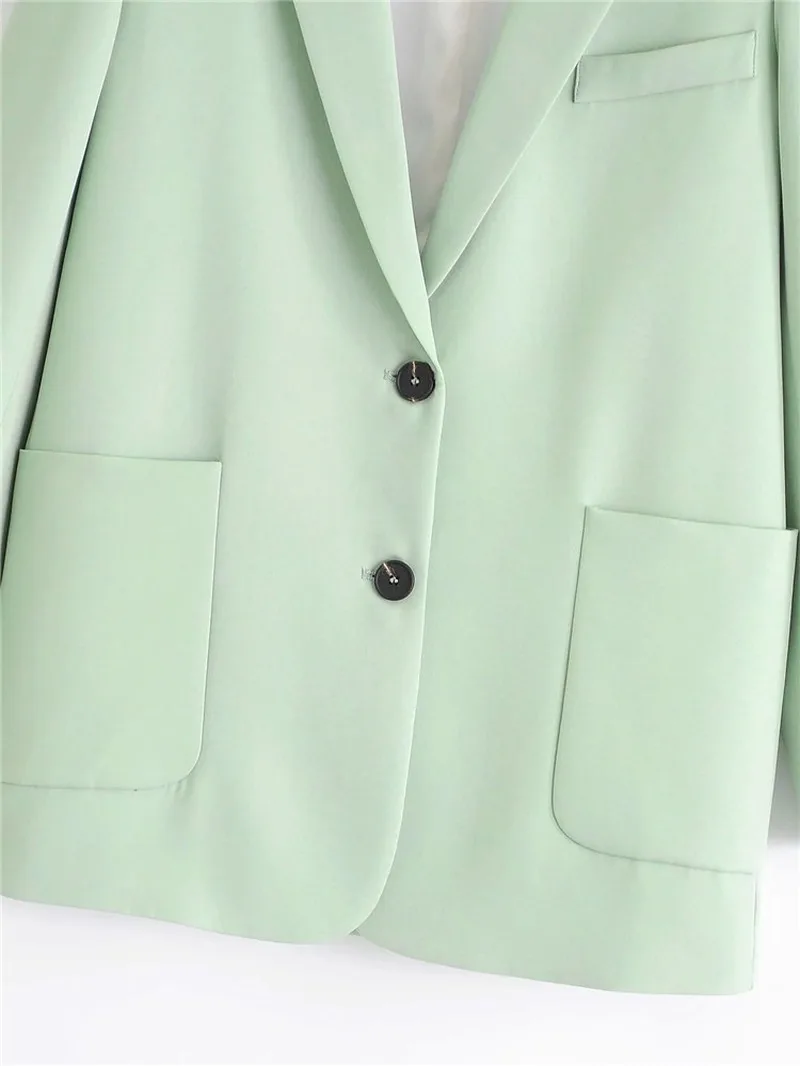 Sweet Candy Colors Blazer Suit Korean Fashion Women Slim Single Breasted Solid Colors Casual Office Blazer Girl Chic Green Coats