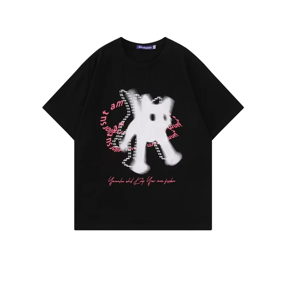 

Kawaii Kitten Graphic Print Autumn Pure Cotton Men's and Women's T-shirt Short Sleeve Street Fashion Trend Clothing kpop