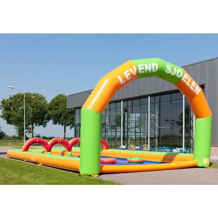 Popular Funny 0.55mm PVC giant inflatable customized size Human Shuffleboard For Team Building Dutch Inflatable belly sport game