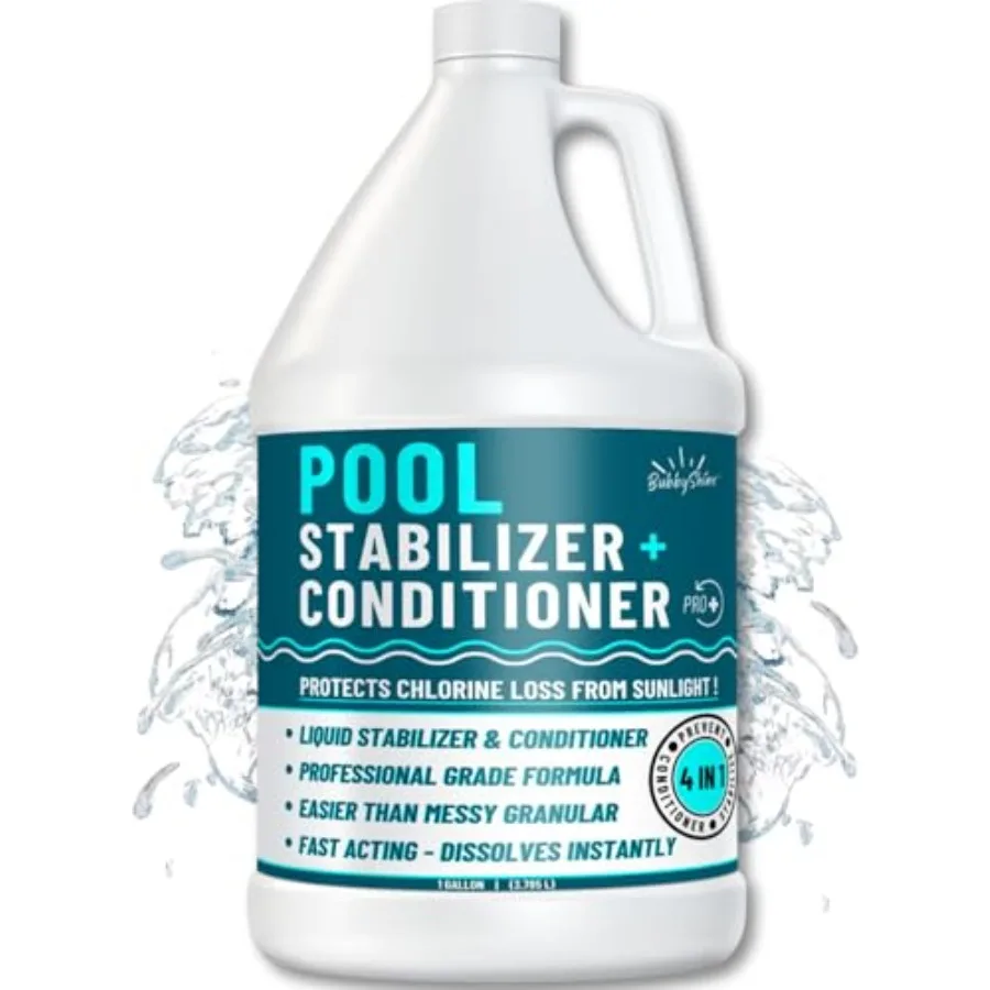 

Pool Stabilizer - Liquid Cyanuric Acid for Maintaining Chlorine Efficiency in Swimming Pools Ideal for Saltwater Pools and Chlo