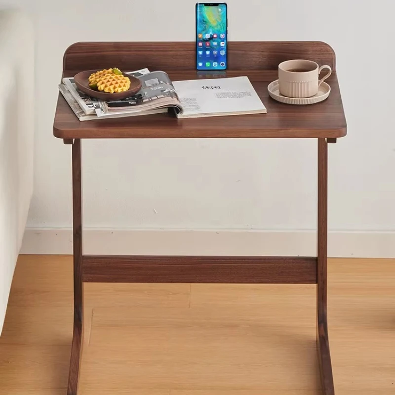 

Black walnut all-solid wood sofa side table movable small coffee table simple study computer desk bedside bedside table
