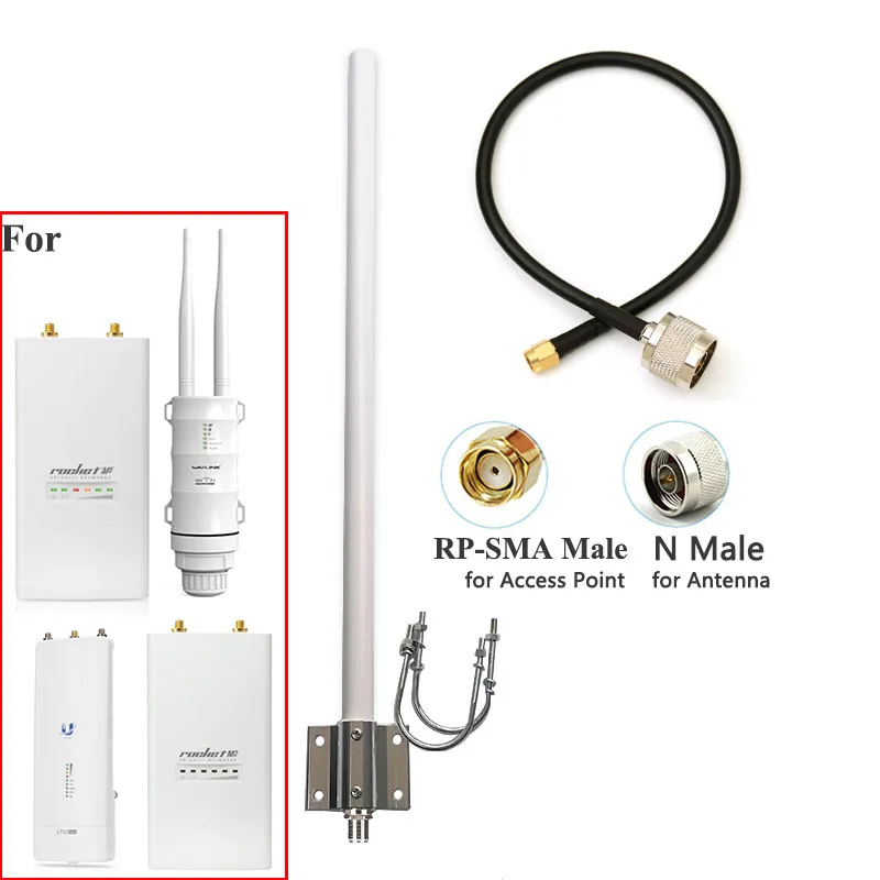 WiFi Antenna Dual Band 2.4ghz 5.1 to 5.8 GHz Frequency Omni-Directional antenna Bandrocket M5 huawei zte wavlink comfast wifi