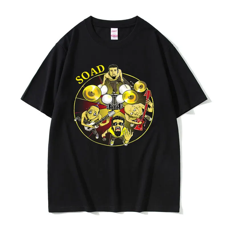 

System of A Down T-shirt Men Women Clothing Cotton Oversized Short Sleeve T-shirts Male Rock Band Cartoon Graphic Print T Shirts