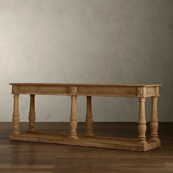 

American retro solid wood entrance table, modern simple entrance foyer entrance table, French brown decorative table