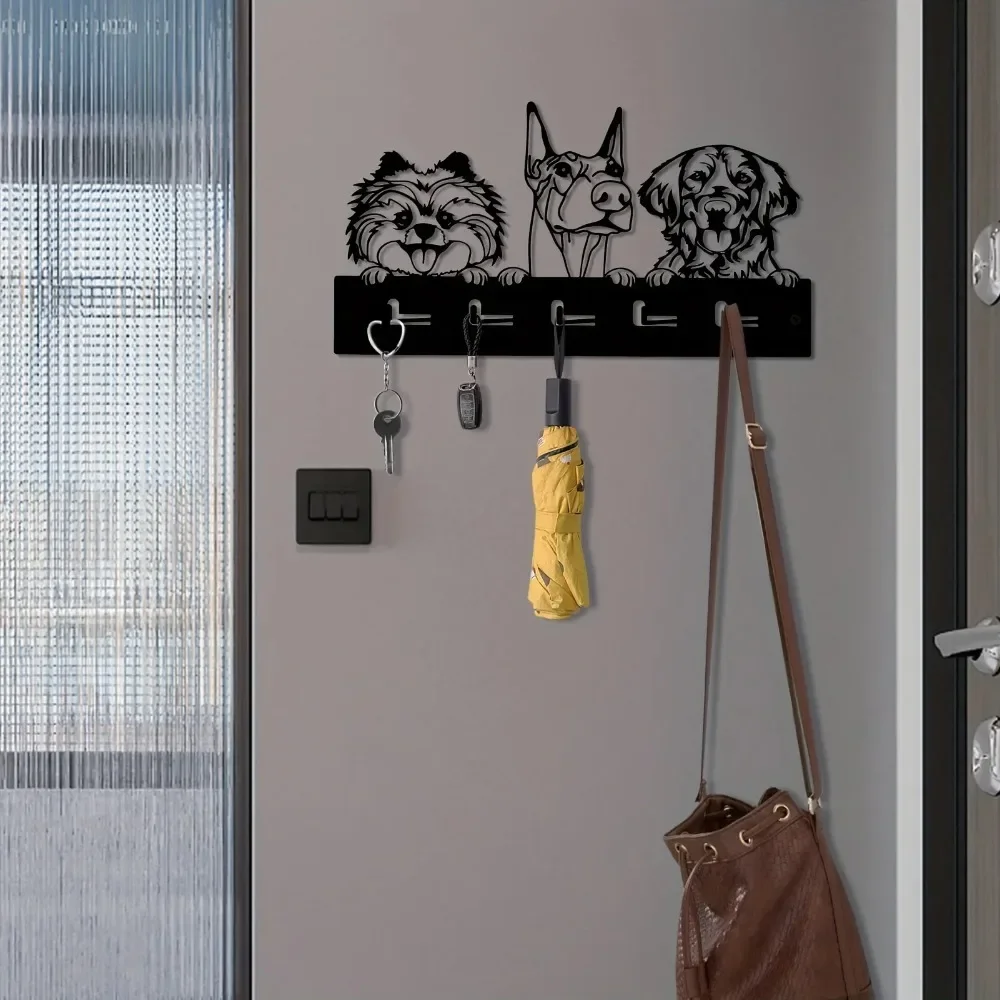 CIFBUY Metal Wall Art Animal Key Holder Iron Sculpture 5 Hooks Wall Mounted Outdoor Garden Yard Decor Home Ornament Gift Rustic
