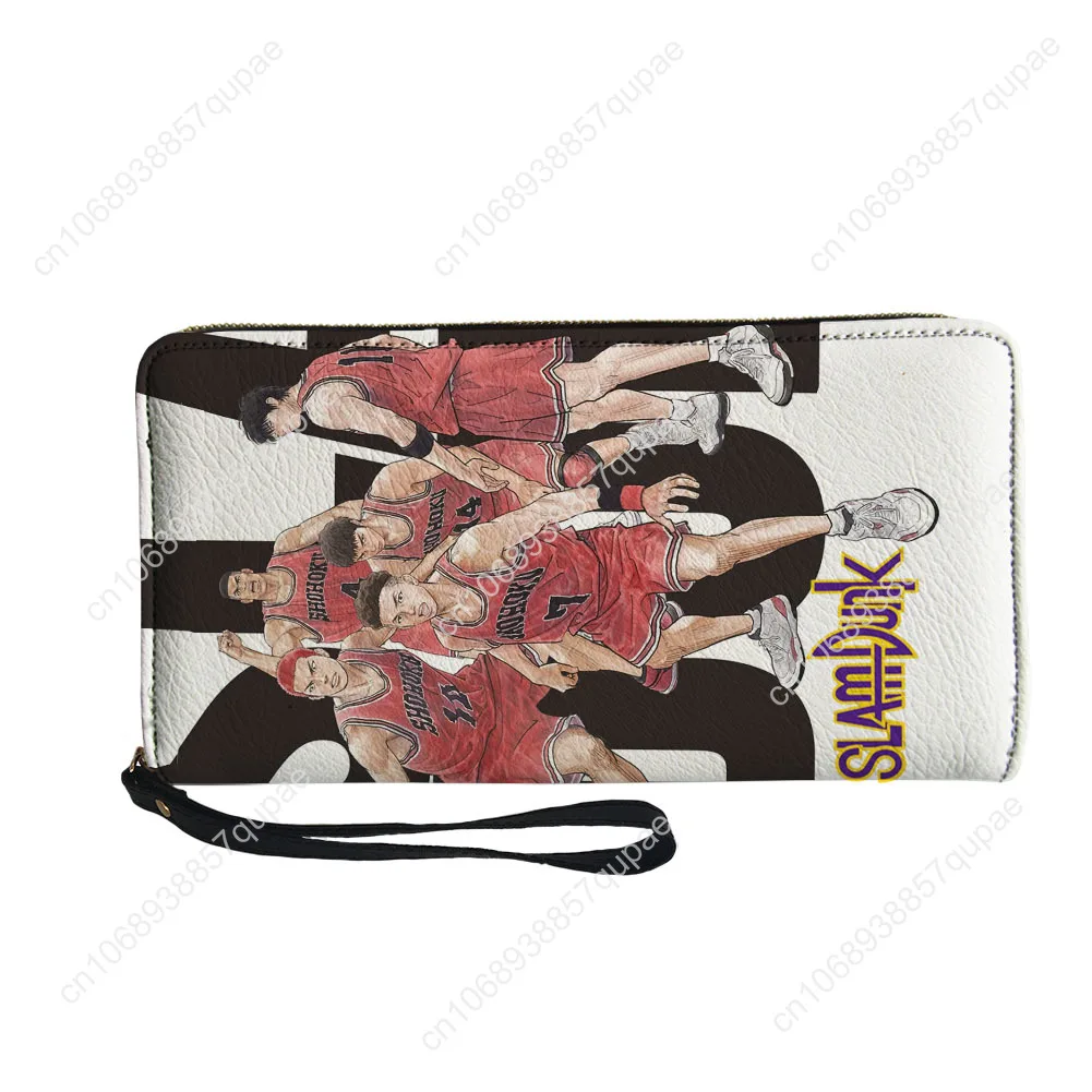 Japanese Anime Slam Dunk Custom Wallet Purse Mens Womens Teenagers Zipper Long Wallets Double Print  Portable Wallet Gift Bag