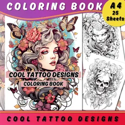 1pc, A4 Teen Coloring Book, Adult Coloring Book, 25 Different Patterns, 100gsm Thick Paper, Stress Relief, Birthday Gift