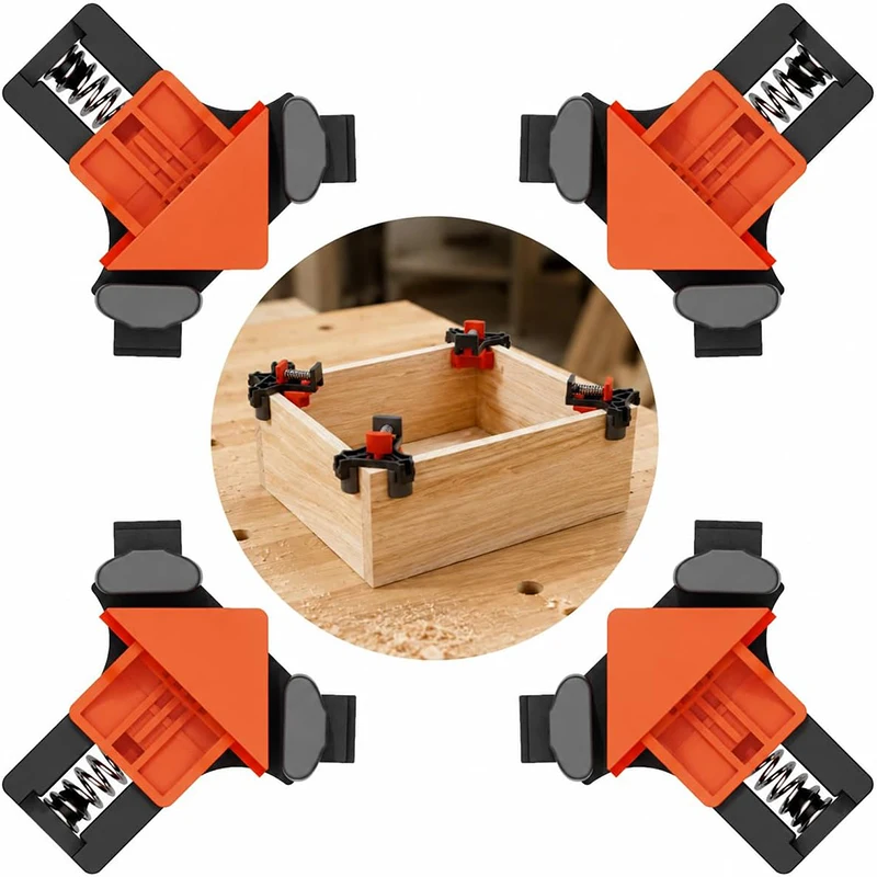 1/2/4 Pcs 90 Degree Corner Clamps For Woodworking, Fast Adjustable Quick Spring Loaded Woodworking Clamps,Cabinets,Photo Framing