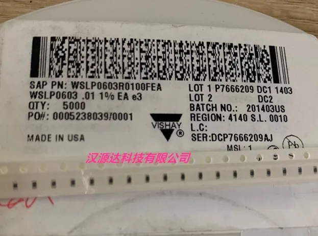 

50 шт./лот WSLP0603R0100FEA 0603-R010 0,01R 1% 75PPM 0,4 Вт чипы электронные новые