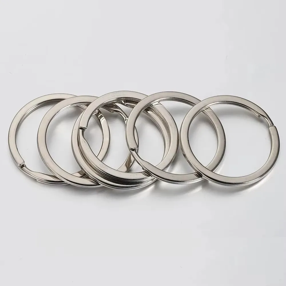 20pcs Stainless Steel Key Rings 20/25/28/30/35mm Round Flat Line Split Rings Keyring for Jewelry Making Keychain DIY Findings