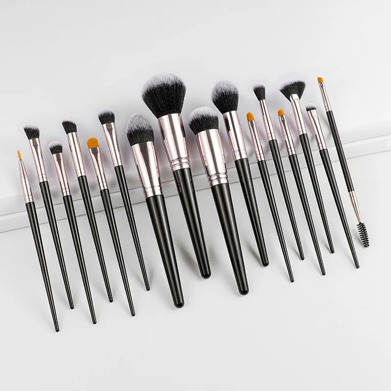 16pcs Makeup Brushes with Bag, Eyeshadow Brushes Concealer Foundation Brush Powder Blusher Brush Portable Make Up tools