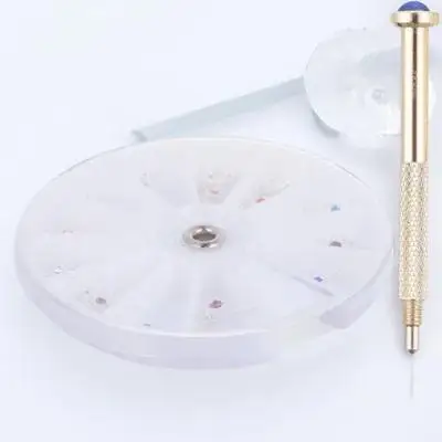 24개 펜던트 참 세트, 핸드 드릴 도구 포함, 컴팩트 휴대용 네일 아트 참, 매니큐어 디자인용 네일 피어싱 도구 키트