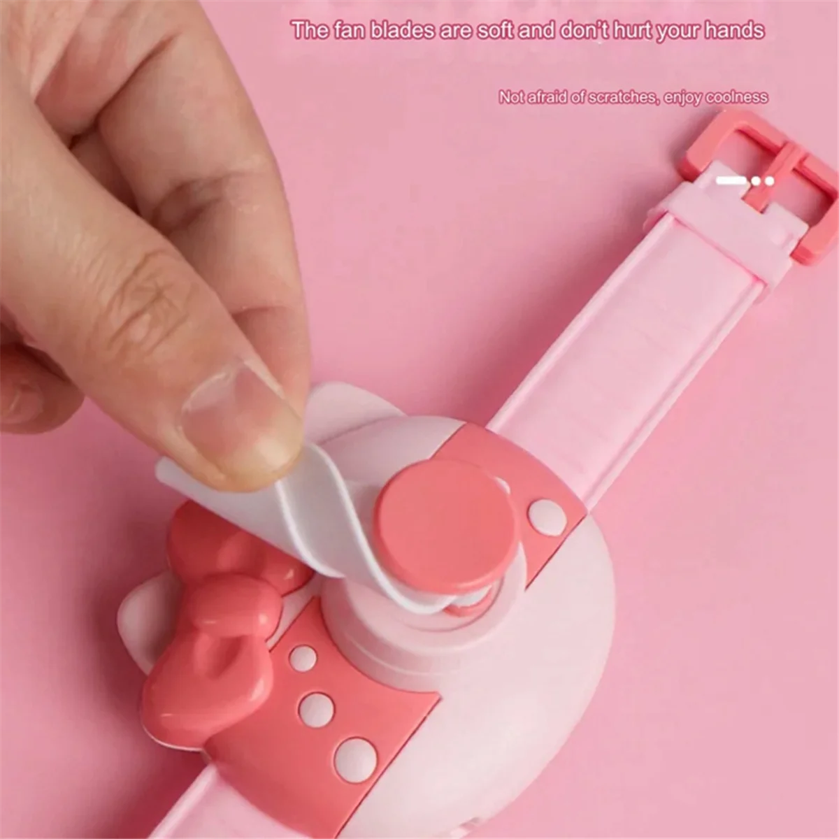 ELBA_Cute Mini Fan,Watch Design for Children,Portable Fan,Soft Safe Strong Wind,USB Ventilation Rechargeable D