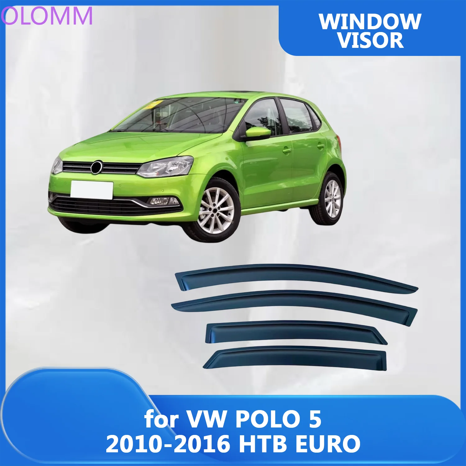 Deflectores de Viento para VW POLO 5 2010-2016 Hatchback EURO, Protectores de Lluvia, Visera para Puerta, Parasoles, Visera Exterior, Visera para Ventana