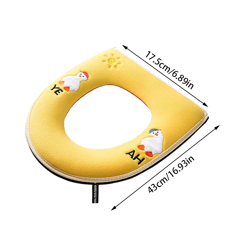 Universal Toilet Seat Cover With Handle Closestool Zipper Mat Soft Warm Toilet Seat Cushion Bathroom Toilet Lid Accessories