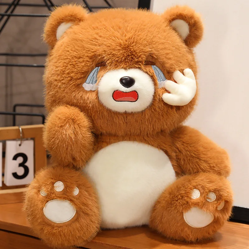 Cute Crying Bear Plush Toy Wiping Tears With Retractable Claws Plush Toy Kawaii Teddy Bear Doll Children's Toy Comfort Gift