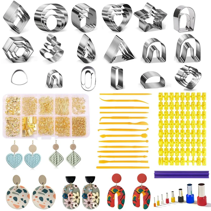 

Polymer Clay Cutter For Earring Making, For Polymer Clay Tool Set For DIY Sculpting Clay Earrings Circular Accessories-A68E