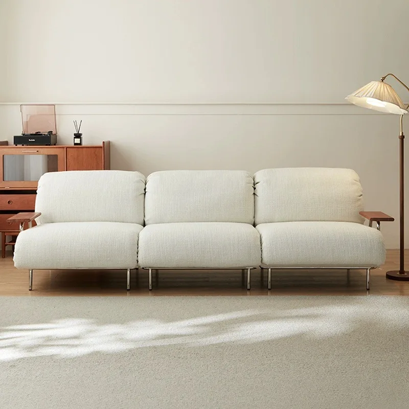 

Medieval designer small apartment sofa stainless steel high-footed solid wood princess combination niche Maixi sofa