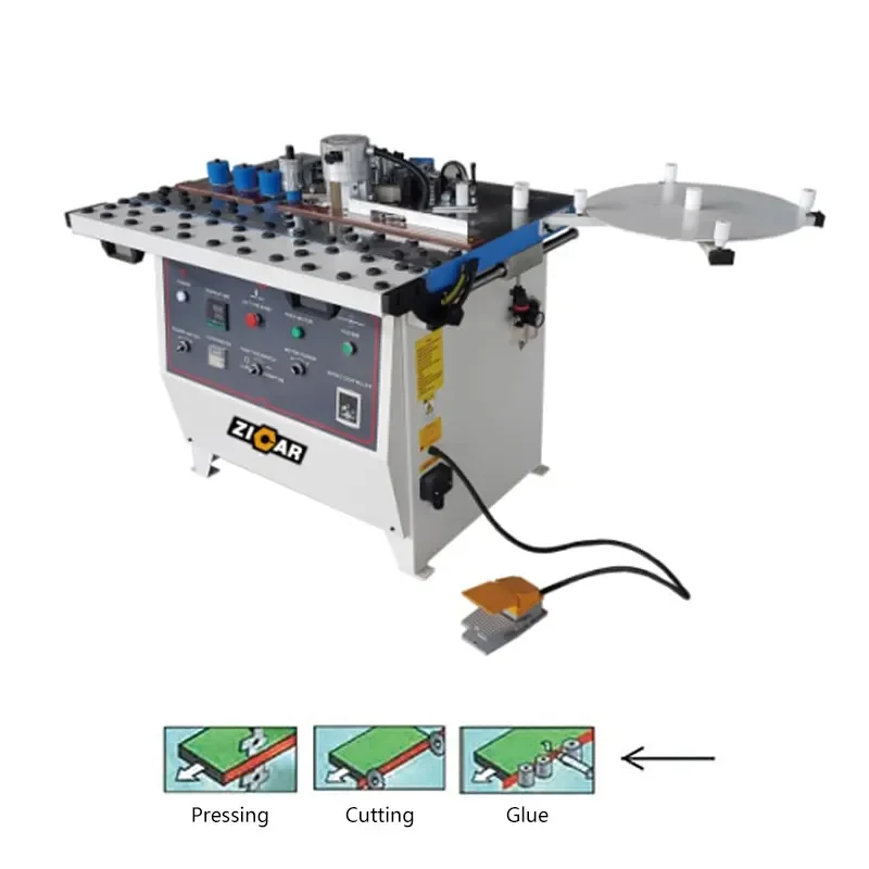 ZICAR China Mini Automatic Edge Banding Machine Portable Edge Bander Woodworking Pvc Edge Banding Making Machine