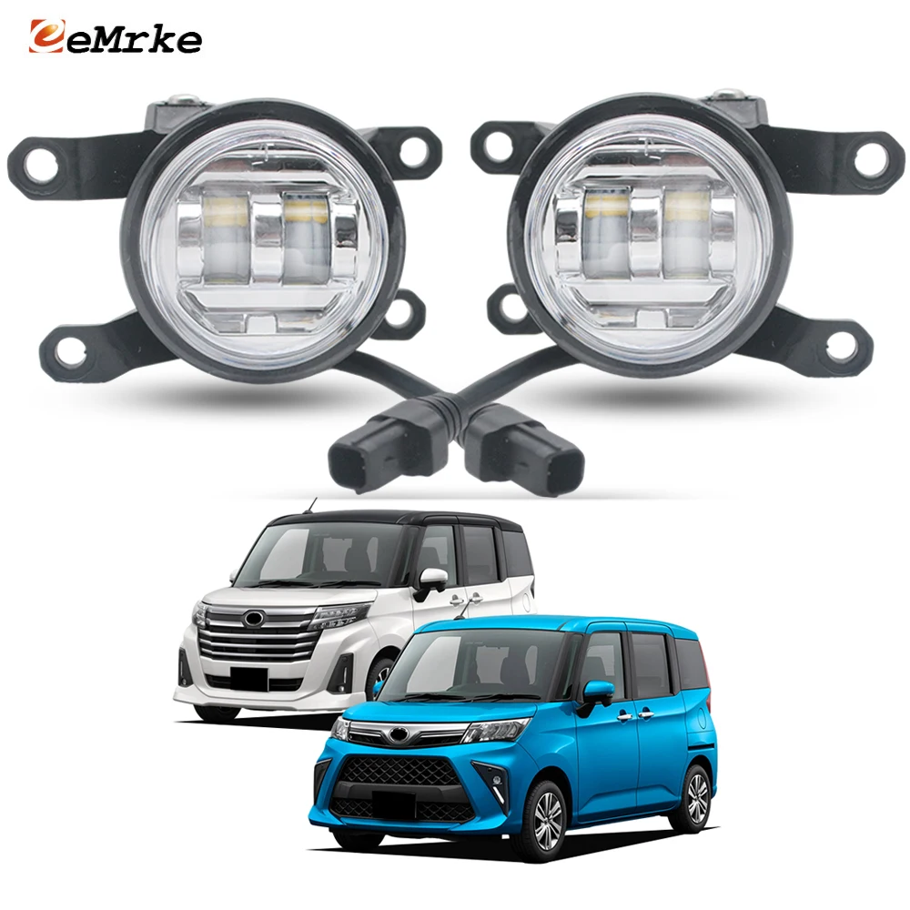 

15W X2 White or Yellow Led Fog Lights Lens DRL L1B For Toyota Roomy Daihatsu Thor / Subaru Justy M900A M900S 2022 2023 2024