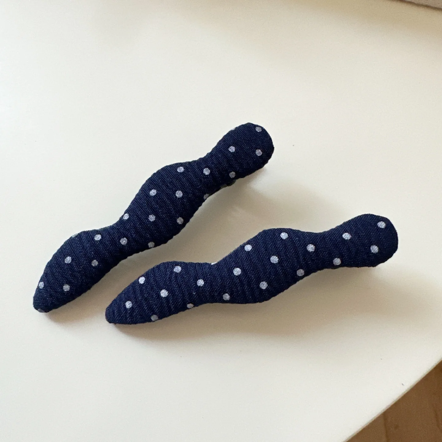 Vintage koreanische Haarspange, marineblau, gepunktet, Stoff-Haarnadel, handgefertigt, keine Schäden, Haar-Accessoires für Frauen, Haarspangen für Mädchen – Detail 20