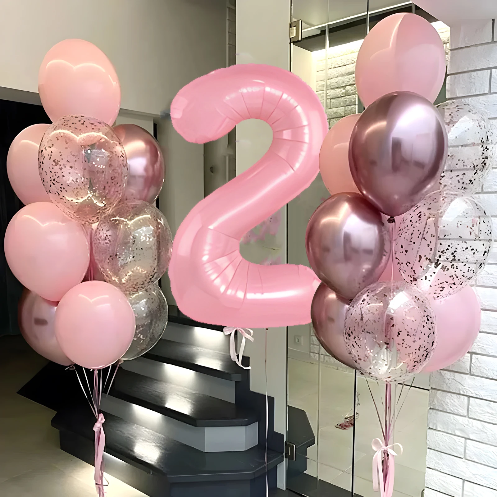 21pcs Pink 32inch Number Foil - Wedding Day Supply Kit 评论和价格