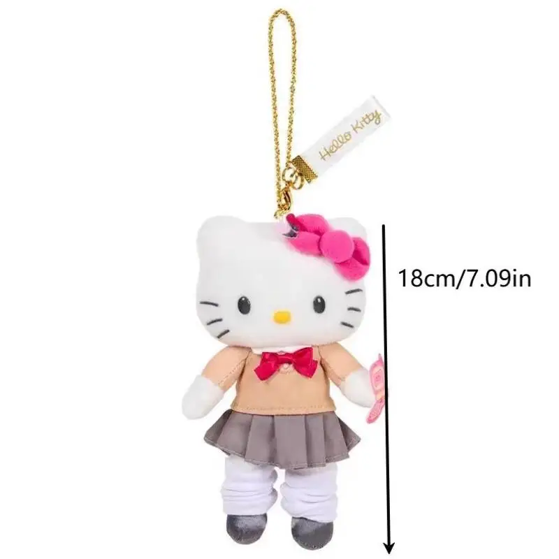 Hello Kitty Long Leg Plush Toy Keychain Black Skin Sanrio Kt Cat Soft Stuffed Doll Pendant Car Key Ring Backpack Bag Decor Kid G