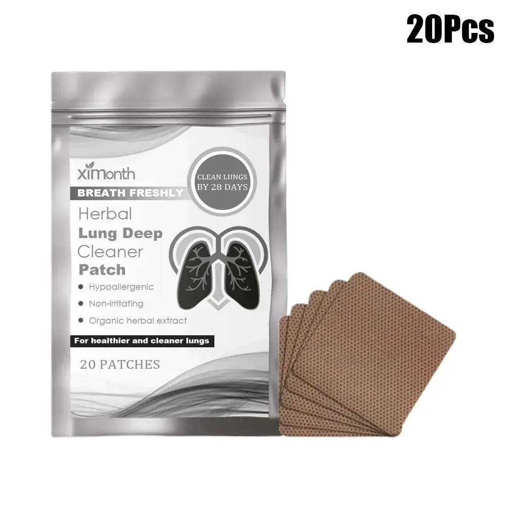 20pcs/Bag Herbal Lung Deep Cleanser Patch Relieve Physical Fatigue Effectively Reduce Discomfort Body Health Care Patches