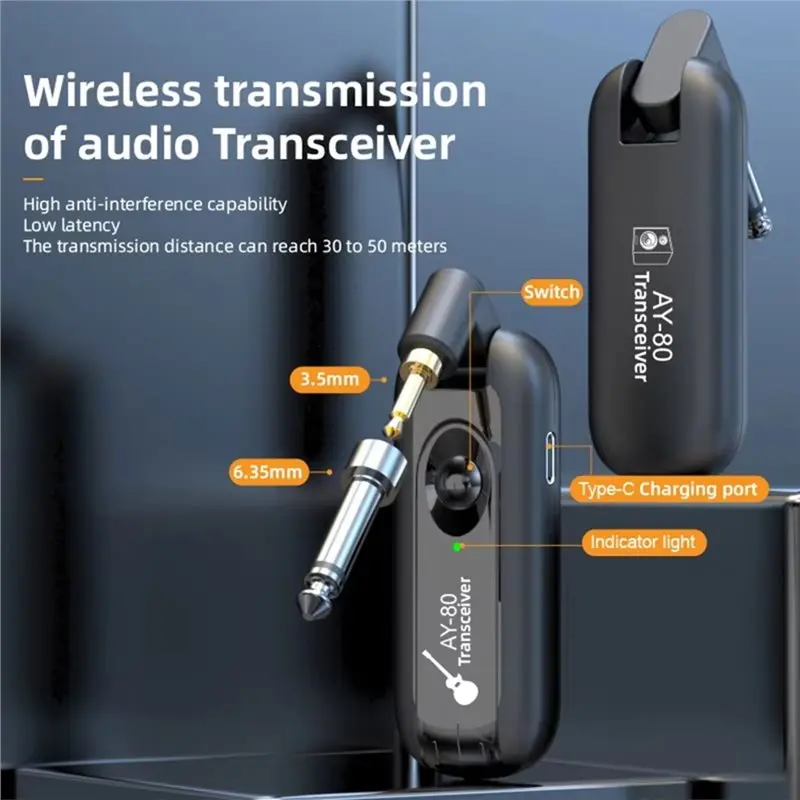 ABHS-For Instant Pairing 2.4Ghz Wireless Guitar Transmitter Receiver System For Guitar Audio Transmission Transceiver