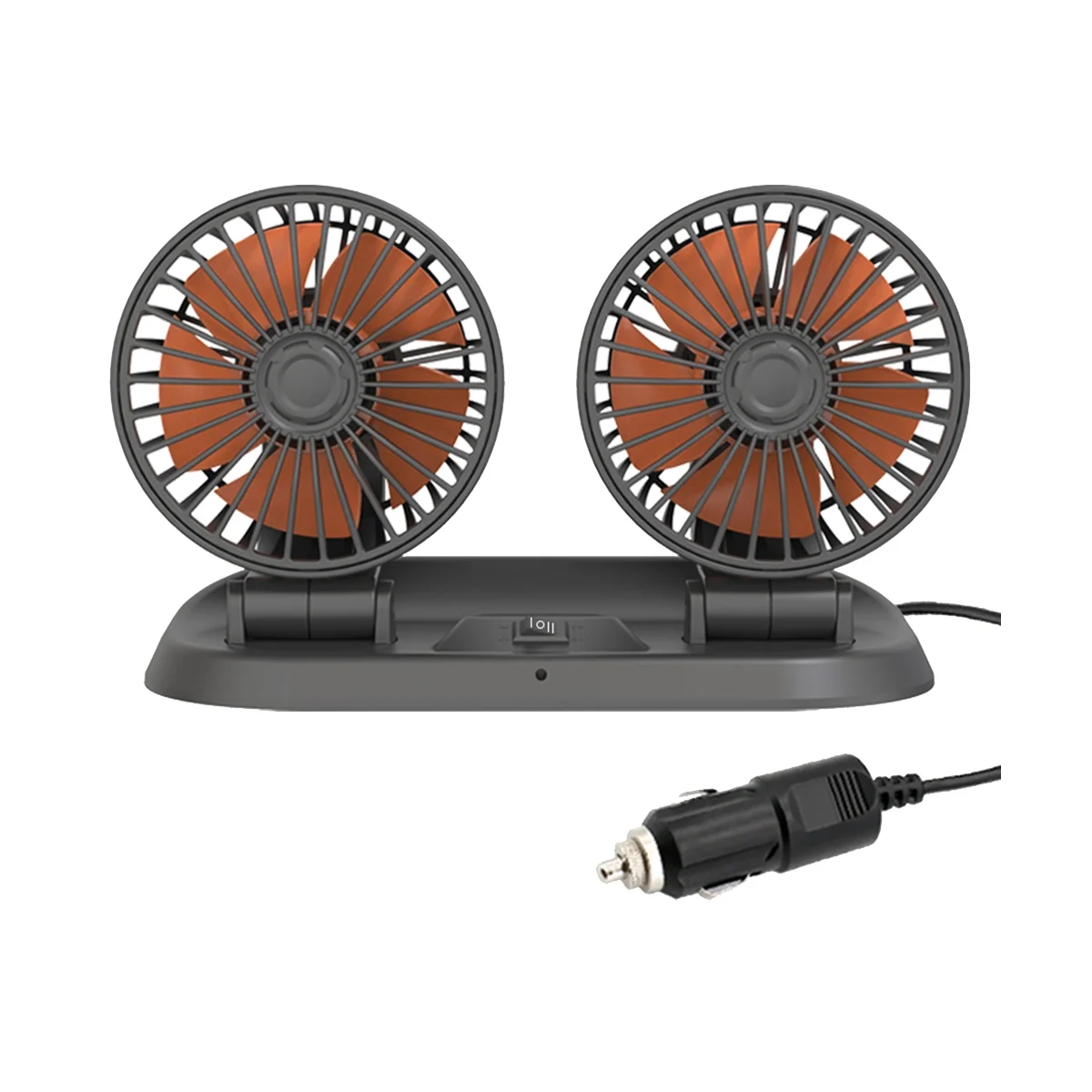 24V Car Fan Universal Dual Head Fan Portable Fan Car Dual Head Fan Car Supplies