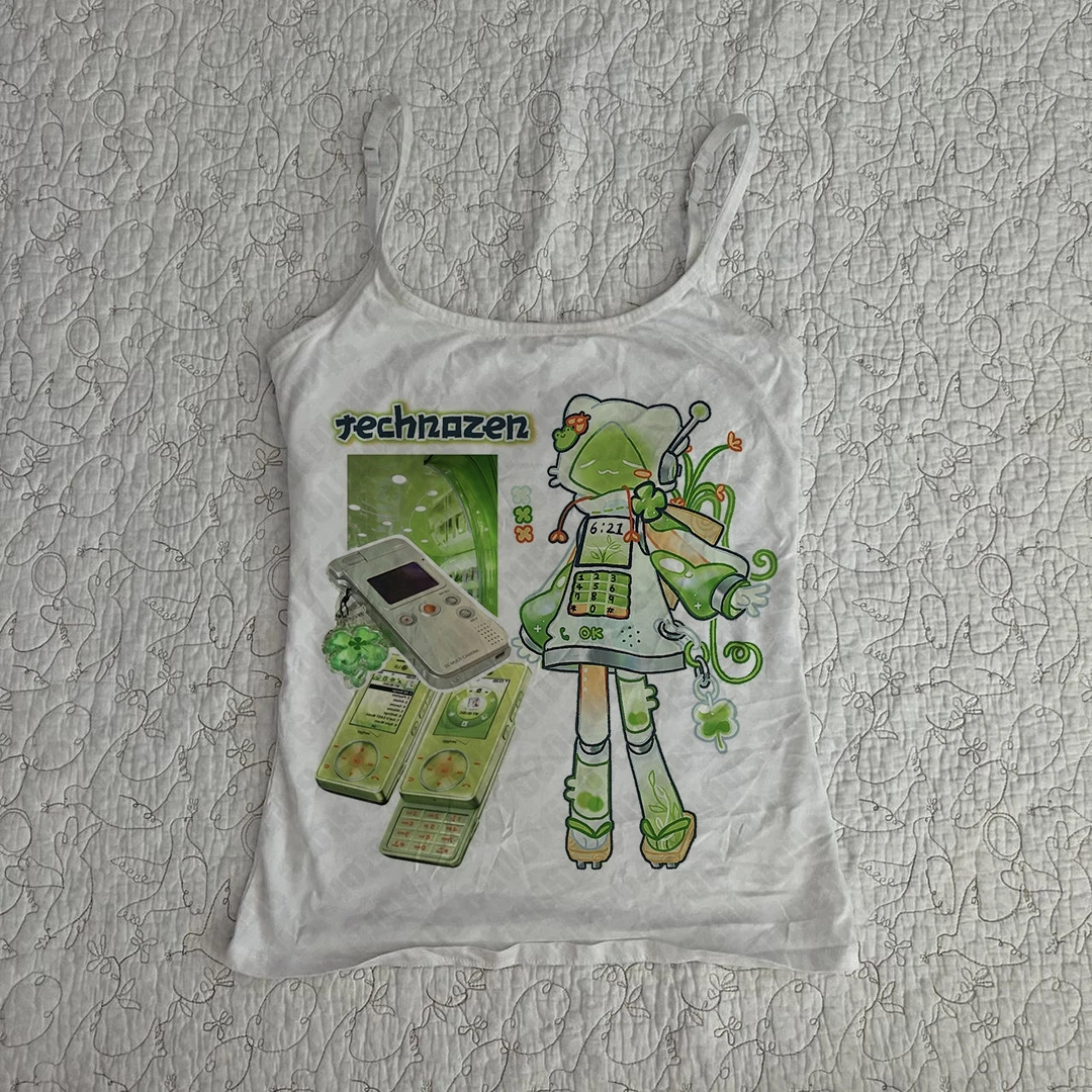 Camisola con estampado Grunge y letras estéticas, Top corto Y2k, ropa Vintage, camisetas sin mangas con corsé, camisetas para bebés, Punk, gótico, Emo Girls