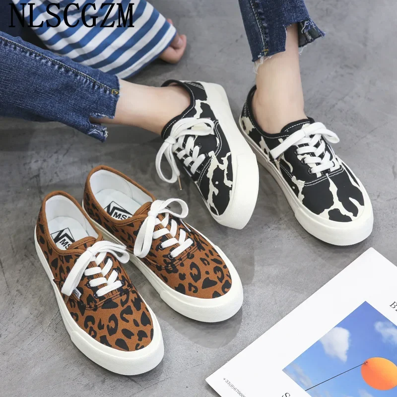 2024 Fashion Sneakers Canvas Shoes Women Ladies Casual Shoes Leopard Sneakers Woman Shoes Luxury Zapatos De Mujer Bayan Ayakkabi